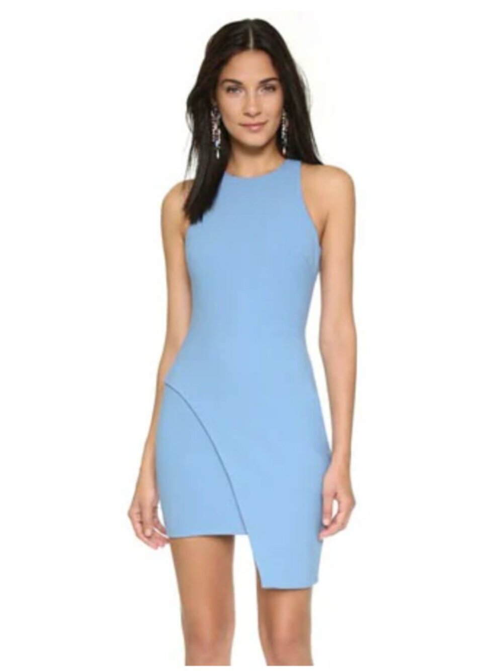 Elizabeth and James Arron Asymmetrical Blue Cocktail Dress Size 6 Modern Chic
